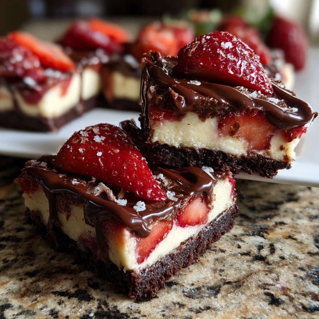 Chocolate Strawberry Cheesecake Bars