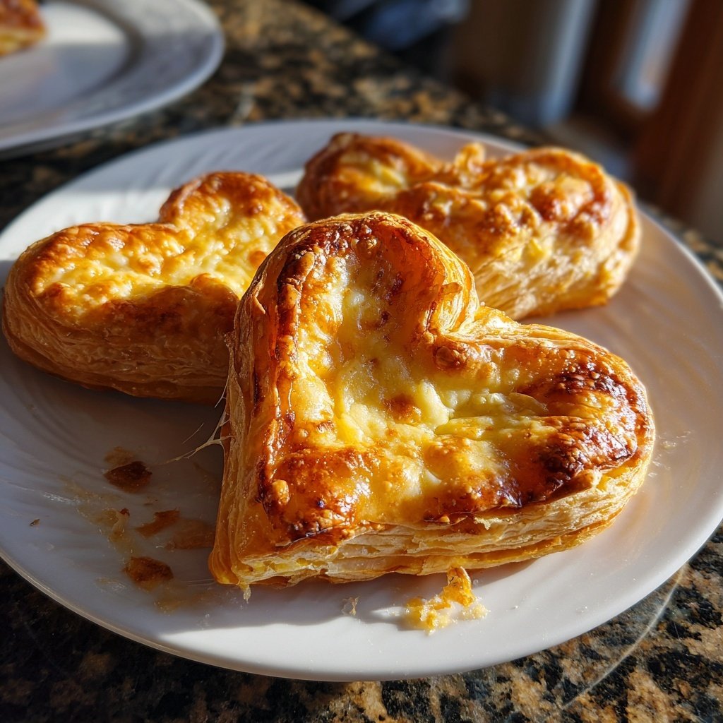 Heart-Shaped Puff Pastry with Cheese