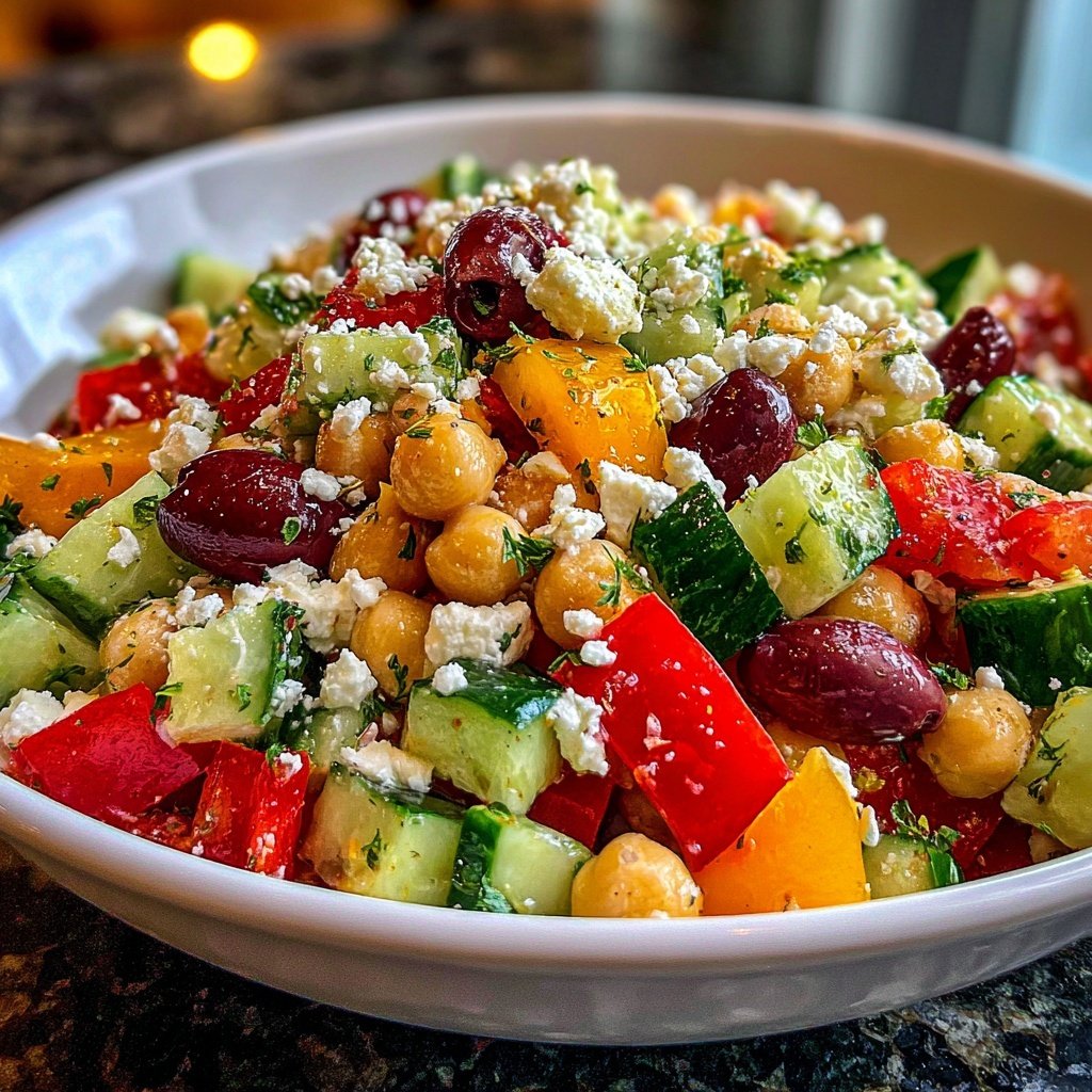 Mediterranean Chickpea Salad With Cucumber