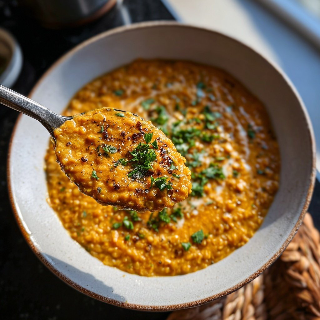 Creamy Garlic Lentils with Herbs
