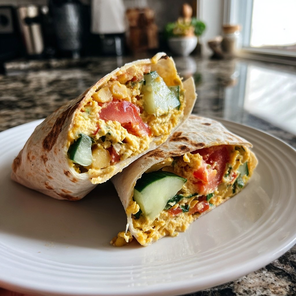 Healthy Lunch Mediterranean Chickpea Wrap