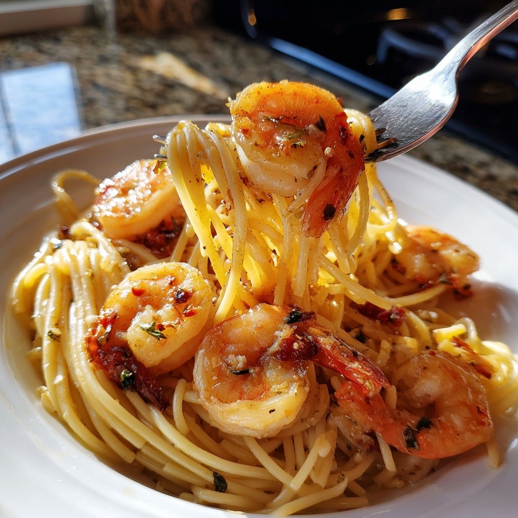 15-Minute Garlic Shrimp Pasta