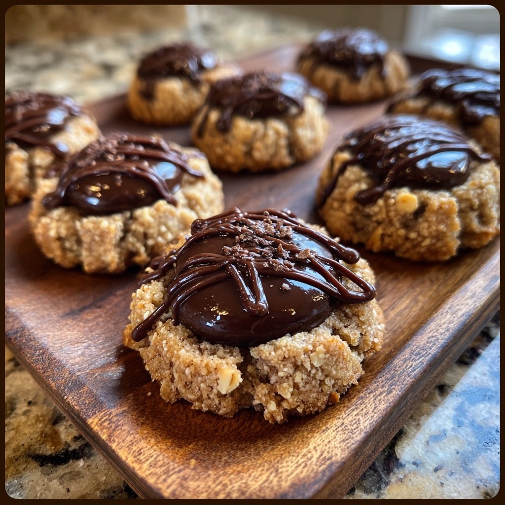 Chocolate Hazelnut Thumbprint Cookies