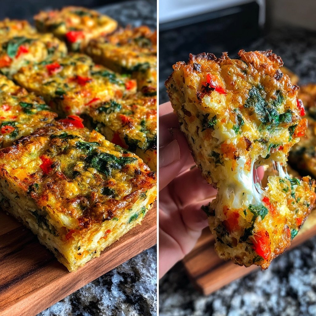 Super Bowl Savory Veggie Muffin Squares
