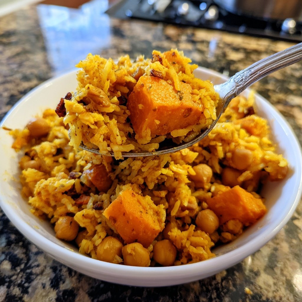 Spiced Sweet Potato Chickpea Rice