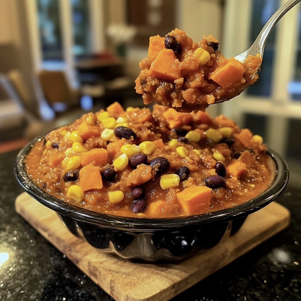 Healthy Crockpot Sweet Potato Chili