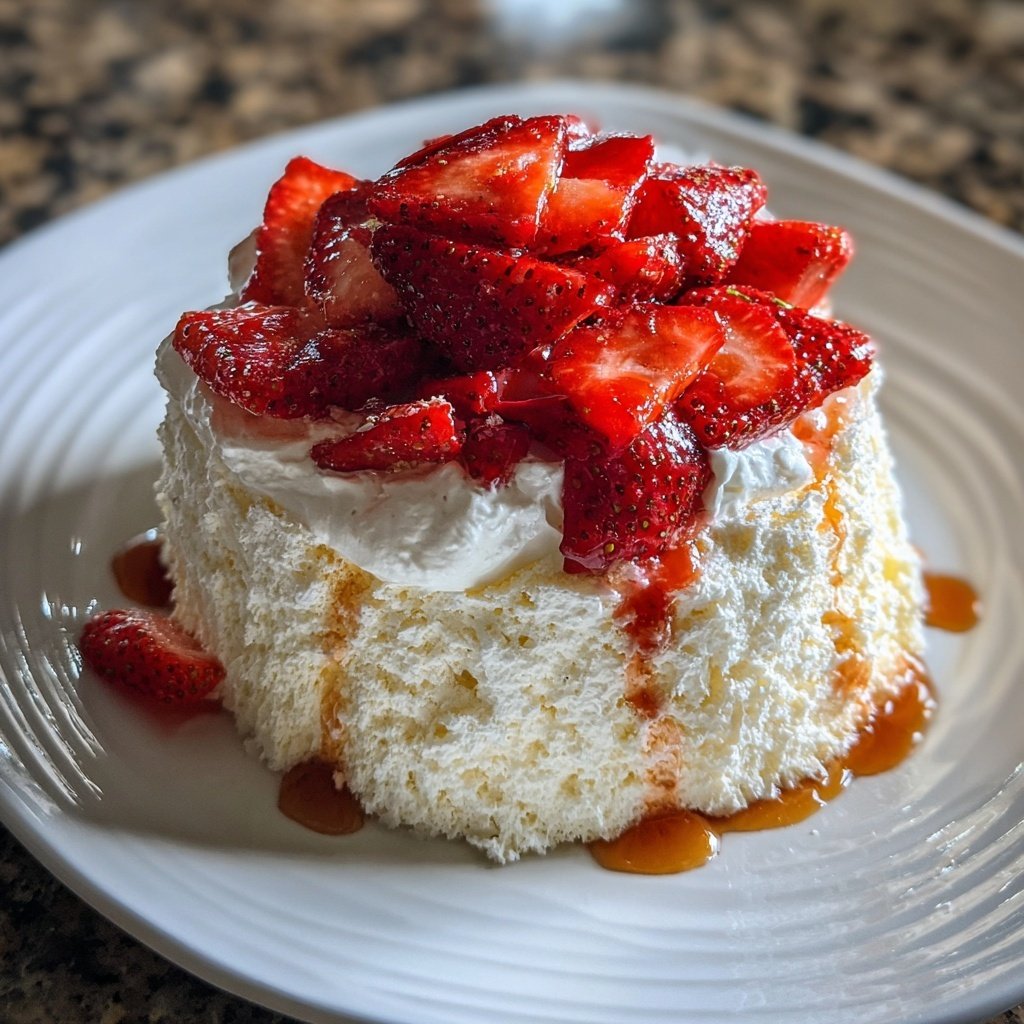 Light And Fluffy Strawberry Angel Food Dessert