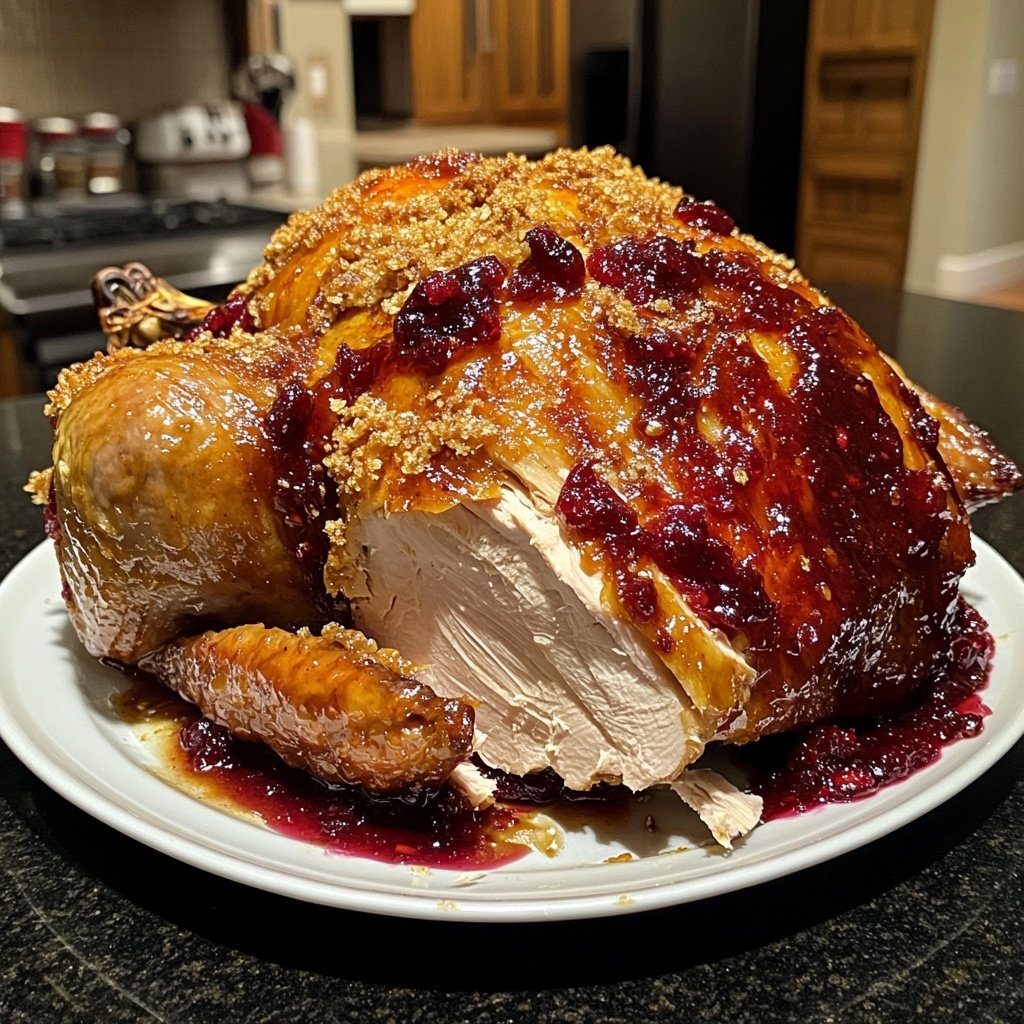 Roasted Turkey with Cranberry Glaze