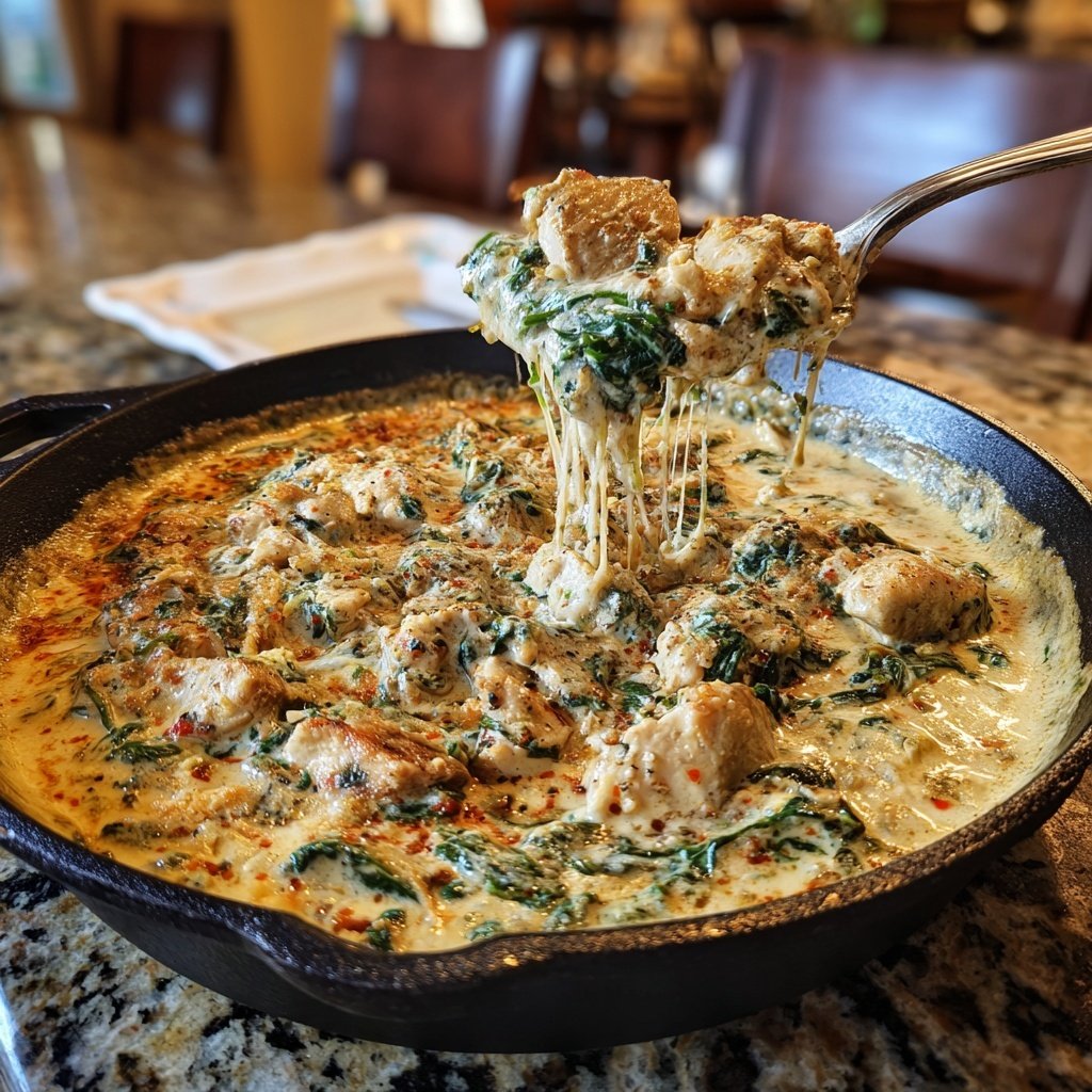 Creamy Chicken And Spinach Skillet